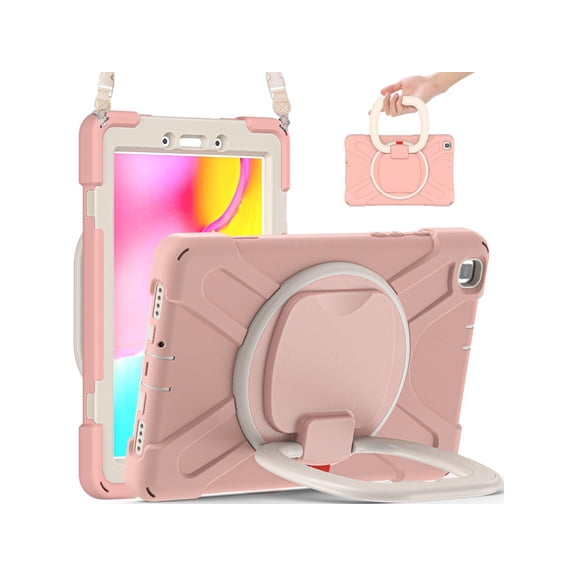 Case for Samsung Galaxy Tab A 8.0 2019, Heavy Duty Rugged Shockproof Case with Hand Strap, Kickstand, Carrying Shoulder Strap for Galaxy Tab A 8.0 2019 Model SM-T290 SM-T295 SM-T297