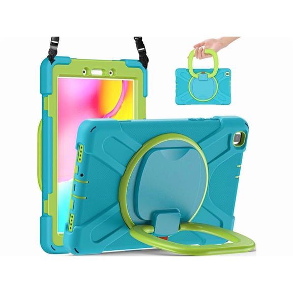 Case for Samsung Galaxy Tab A 8.0 2019, Heavy Duty Rugged Shockproof Case with Hand Strap, Kickstand, Carrying Shoulder Strap for Galaxy Tab A 8.0 2019 Model SM-T290 SM-T295 SM-T297