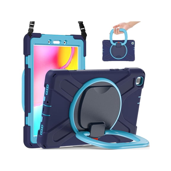 Case for Samsung Galaxy Tab A 8.0 2019, Heavy Duty Rugged Shockproof Case with Hand Strap, Kickstand, Carrying Shoulder Strap for Galaxy Tab A 8.0 2019 Model SM-T290 SM-T295 SM-T297