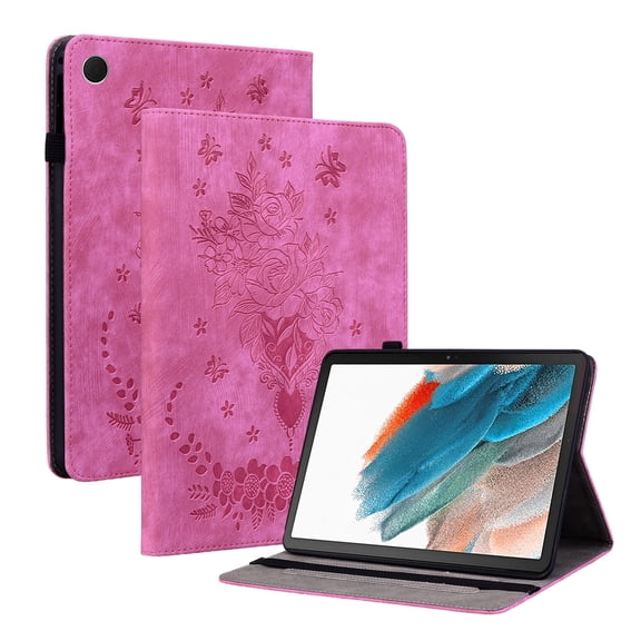 Case for Samsung Galaxy Tab A11 2025/A9 2023 8.7 inch, Slim Stand Shell Protective Case with Pencil Holder, PU Leather Folio Cover for Galaxy Tab A11 (SM-X133/X135)/A9 (SM-X110/X115), Rose
