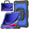 thumbnail image 1 of Case for Samsung Galaxy Tab A11+ 2025/Tab A9 Plus 2023 11 inch, 360 Rotating Stand Handle Pencil Holder Shoulder Strap Heavy Duty Shockproof Cover, Dark Blue PC, 1 of 7