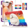 thumbnail image 1 of Case For Samsung Galaxy Tab A11+,Anti Drop Silicone+PC Layer Protective Case Handle Stand ,Shoulder Strap, Heavy Duty Shockproof Three Proof Tablet Protective Case,Colorful Red,For Galaxy Tab A11+, 1 of 10