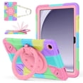 thumbnail image 1 of Case for Samsung Galaxy Tab A11,Anti drop silicone+PC Layer Protective Case 360 ° Rotating Bracelet Handle Stand ,Shoulder Strap, Heavy Duty Shockproof Tablet Case,Colorful Purple,For Galaxy Tab A11, 1 of 7