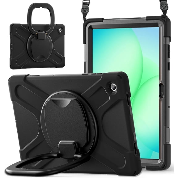 Case for Samsung Galaxy Tab A11+ Plus 11-inch 2025 and A9+ Plus 11-inch 2023,Rugged Silicone Cover with Handle Grip, 360 Kickstand, Strap & S Pen Holder