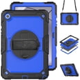 thumbnail image 1 of Case for Samsung Galaxy Tab A11 Plus 2025/A9 Plus 2023 11 inch with Screen Protector, 360 Degree Rotating Kickstand Hand Strap Shockproof Cover with Shoulder Strap, Dark Blue PC, 1 of 7
