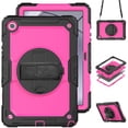 thumbnail image 1 of Case for Samsung Galaxy Tab A11 Plus 2025/A9 Plus 2023 11 inch with Screen Protector, 360 Degree Rotating Kickstand Hand Strap Shockproof Cover with Shoulder Strap, Rose PC, 1 of 7