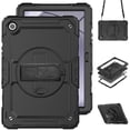 thumbnail image 1 of Case for Samsung Galaxy Tab A11 Plus 2025/A9 Plus 2023 11 inch with Screen Protector, 360 Degree Rotating Kickstand Hand Strap Shockproof Cover with Shoulder Strap, Black, 1 of 7