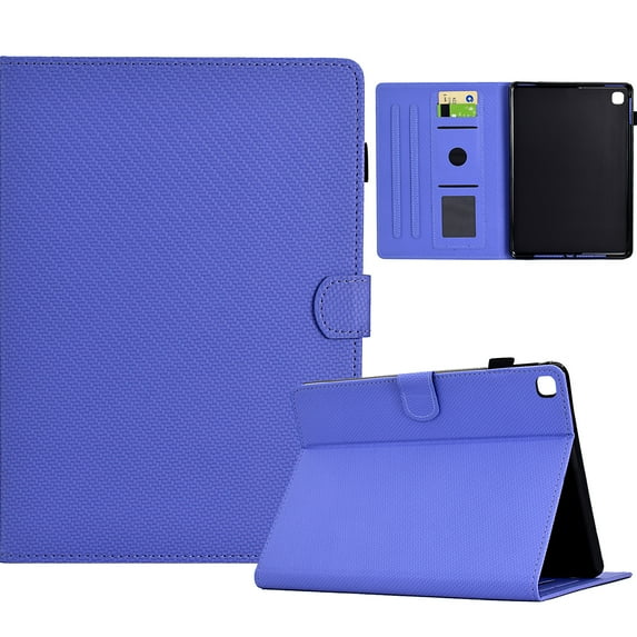 Case for Samsung Galaxy Tab A7 10.4" 2020 SM-T500 / SM-T505, Carbon Fiber Pattern Premium PU Leather Wallet Stand Protective Auto Sleep Wake Cover with Pen Slot for Tab A7 2020, Purple
