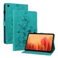thumbnail image 1 of Case for Samsung Galaxy Tab A7 10.4" 2020 SM-T500 / SM-T505, Flower Pattern PU Leather Multi-Angle Viewing Stand Shockproof Flip Case with Card Slot Magnetic Clasp Pencil Slot Auto Sleep/Wake, Green, 1 of 11