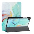 thumbnail image 1 of Case for Samsung Galaxy Tab A7 10.4 Inch Tablet 2020 Model SM-T500/T505/T507 - Slim Lightweight Smart Shell Folding Stand Leather Cover with Auto Wake/Sleep, Green Marble, 1 of 7