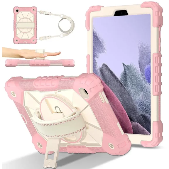 Case for Samsung Galaxy Tab A7 Lite 2021 8.7' inch SM-T220/T225/T227 with Rotating Stand Pencil Holder Hand/Shoulder Strap, Heavy Duty Shockproof Protective Cover