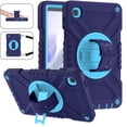 thumbnail image 1 of Case for Samsung Galaxy Tab A7 Lite 8.7" 2021, Military Grade Triple-Layers Drop Protection Tablet Case with Rotation Kickstand & Adjustable Hand Strap & Shoulder Strap & Pencil Holder, Navyblue, 1 of 12
