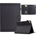 thumbnail image 1 of Case for Samsung Galaxy Tab A7 Lite 8.7" 2021 SM-T225/SM-T220, Fiber Texture PU Leather Folio Stand Cover Flip Tablet Case with Credit Card Slot & Auto Wake/Sleep & Magnetic Clasp, Black, 1 of 6