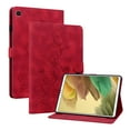 thumbnail image 1 of Case for Samsung Galaxy Tab A7 Lite 8.7" 2021 SM-T225 / SM-T220, Flower Pattern PU Leather Multi-Angle Viewing Stand Shockproof Flip Case with Card Slot, Magnetic Clasp, Pencil Slot, Red, 1 of 11