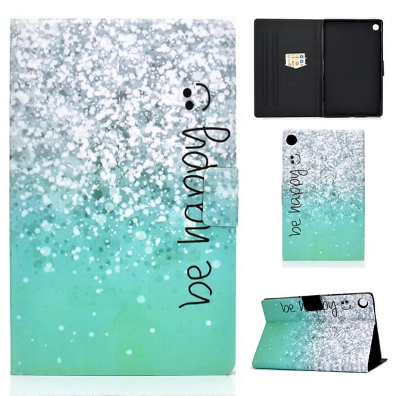 Case for Samsung Galaxy Tab A8 10.5'' 2022 Case SM-X200/X205/X207, PU Leather Cover Lightweight Flip Stand Shell with Auto Wake/Sleep for Galaxy Tab A8 10.5 inch 2022 Tablet X200,Be Happy