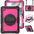 thumbnail image 1 of Case for Samsung Galaxy Tab A8 10.5 Inch 2022 (SM-X200/X205/X207), Galaxy Tab A8 Case, Protective [Hand Shoulder Strap] [Swivel Stand] Kids Case for Samsung Galaxy Tab A8 10.5” 2022,Rose  PC, 1 of 7