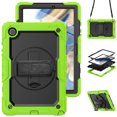 thumbnail image 1 of Case for Samsung Galaxy Tab A8 10.5 Inch 2022 with Screen Protector, 360 Degree Rotating Kickstand Hand Strap Heavy Duty Shockproof Cover with Shoulder Strap, Lime, 1 of 7