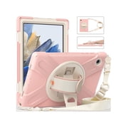 Case for Samsung Galaxy Tab A8 10.5 inch 2022 Case, Heavy Duty Shockproof Protective Cover with 360 Degree Rotatable Stand+ Pencil Holder + Adjustable Hand Strap, Shoulder Belt