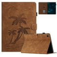thumbnail image 1 of Case for Samsung Galaxy Tab A8 Case 10.5 Inch 2022 SM-X200/X205/X207,PU Leather Embossed Coconut Tree Slim Case with Pencil Holder Card Slot Protective Smart Cover,Brown, 1 of 6