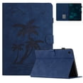 thumbnail image 1 of Case for Samsung Galaxy Tab A8 Case 10.5 Inch 2022 SM-X200/X205/X207,PU Leather Embossed Coconut Tree Slim Case with Pencil Holder Card Slot Protective Smart Cover,Blue, 1 of 6