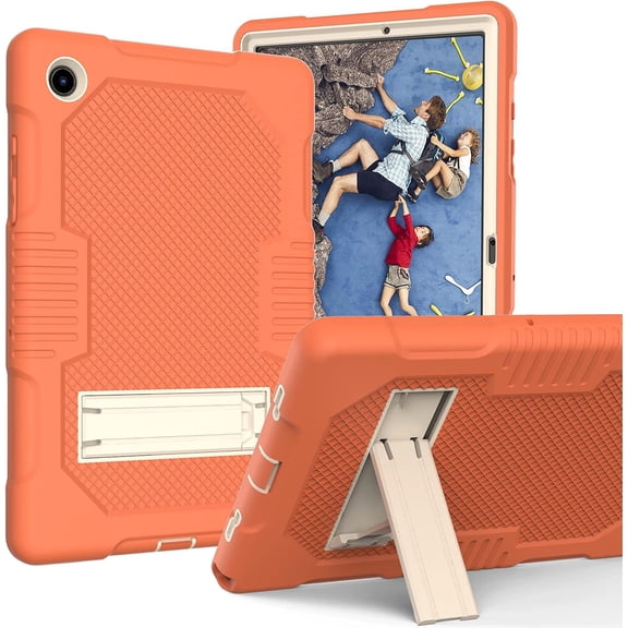 Case for Samsung Galaxy Tab A8 or Tablet Model SM-X200/X205/X207, Slim Duty Drop Proof Shockproof Protective Cover with Stand Pencil Holder for Samsung Galaxy Tab A8 10.5 inch 2022 (Coral Orange)