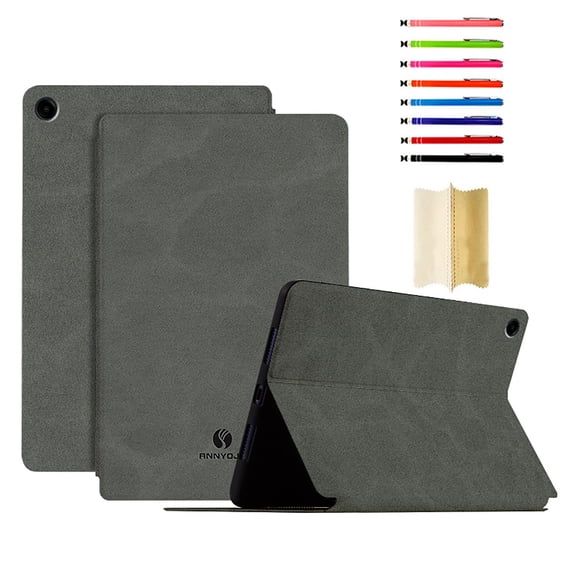 Case for Samsung Galaxy Tab A9+ 11.0" 2023 SM-X210/SM-X215/SM-X216B, Luxury Premium PU Leather Magnetic Auto Sleep / Wake Function Kickstand Light and Thin Shockproof Folio Flip Case Cover, Gray