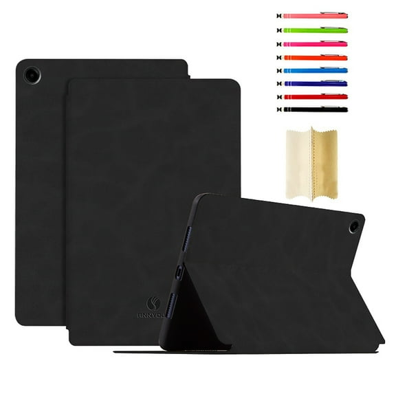 Case for Samsung Galaxy Tab A9 8.7" 2023 SM-X110 / SM-X115, Luxury Premium PU Leather Magnetic Auto Sleep / Wake Function Kickstand Light and Thin Shockproof Folio Flip Case Cover, Black