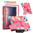 thumbnail image 1 of Case for Samsung Galaxy Tab A9 8.7" 2023 SM-X110 / SM-X115 with Nylon Shoulder Strap, 3 in 1 Hybrid Heavy Duty Shockproof Silicone PC Tablet Cover with Kickstand Case, Rainbowrose, 1 of 8