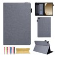 thumbnail image 1 of Case for Samsung Galaxy Tab A9 8.7" 2023 SM-X110 / SM-X115, PU Leather Folio Multi-Angle Viewing Stand Card Slots Case with Elastic Band Case Cover for Samsung Galaxy Tab A9, Gray, 1 of 5