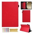 thumbnail image 1 of Case for Samsung Galaxy Tab A9 8.7" 2023 SM-X110 / SM-X115, PU Leather Folio Multi-Angle Viewing Stand Card Slots Case with Elastic Band Case Cover for Samsung Galaxy Tab A9, Red, 1 of 5