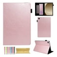 thumbnail image 1 of Case for Samsung Galaxy Tab A9 8.7" 2023 SM-X110 / SM-X115, PU Leather Folio Multi-Angle Viewing Stand Card Slots Case with Elastic Band Case Cover for Samsung Galaxy Tab A9, Rosegold, 1 of 5