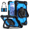 thumbnail image 1 of Case for Samsung Galaxy Tab A9 8.7 Inch 2023 Model (SM-X110/X115/X117) Contrast Color Multi-functional Cover With 360 Rotating Stand and Shoulder Strap, 1 of 8