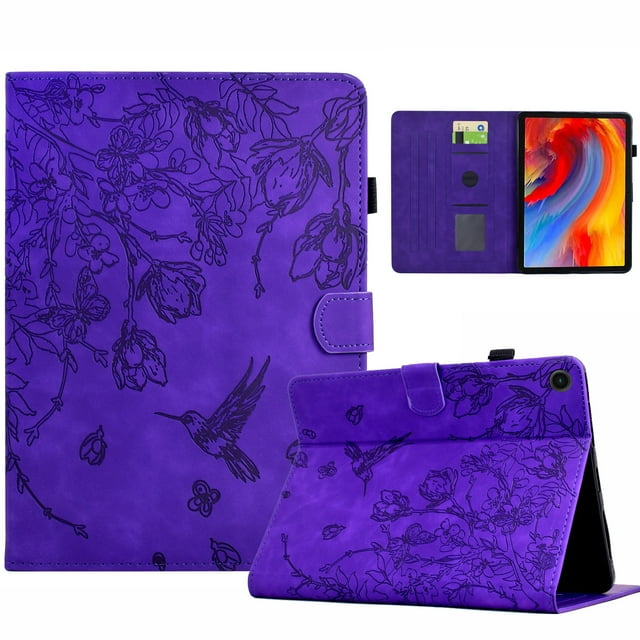 Case for Samsung Galaxy Tab A9 8.7 inch 2023, PU Leather Flip Case with Credit Card Slot Auto Sleep/Wake Kickstand Shockproof Full Body Ptotective for Galaxy Tab A9 8.7" Tablet, Purple