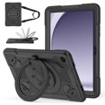 thumbnail image 1 of Case for Samsung Galaxy Tab A9,Anti drop silicone+PC Layer Protective Case 360 ° Rotating Bracelet Handle Stand ,Shoulder Strap, Heavy Duty Shockproof Tablet Case,Black,For Galaxy Tab A9, 1 of 7