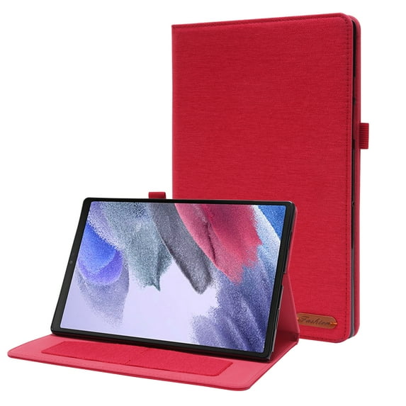 Case for Samsung Galaxy Tab A9 Plus 11.0" 2023, Cloth Texture Business Tablet Cover with Multi-Angle Flip Stand & Card Holder, Auto Wake/Sleep Full Protective Case for Galaxy Tab A9+ 11.0" 2023, Red