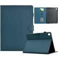 thumbnail image 1 of Case for Samsung Galaxy Tab A9 Plus 11.0" 2023 SM-X210/SM-X215/SM-X216, Fiber Texture PU Leather Folio Stand Cover Flip Tablet Case with Credit Card Slot & Auto Wake/Sleep & Magnetic Clasp, Darkblue, 1 of 6