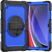 Case for Samsung Galaxy Tab A9 Plus 11 2023 SM-X210/X216/X218, Heavy Duty Shockproof Protective Case with Screen Protector, 360  Rotating Stand, Hand/Shoulder Strap and Pen Holder