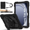 thumbnail image 1 of Case for Samsung Galaxy Tab A9+ / Tab A9 Plus 11 inch 2023 Model (SM-X210/X216/X218) Contrast Color Multi-functional Cover With Wrist Chain and Shoulder Strap, 1 of 7