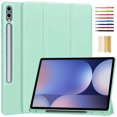thumbnail image 1 of Case for Samsung Galaxy Tab S10+ 12.4" 2024, Folding Folio Ultra-Thin Smart PU Leather Tri-Fold Stand Stand Case Cover with Pen Holder for Samsung Galaxy Tab S10+ 12.4" 2024, Mint, 1 of 8