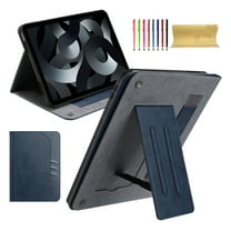 Case for Samsung Galaxy Tab S10 FE 2025 / Samsung Galaxy Tab S9 FE 2023, Premium PU Leather [Auto Wake / Sleep] Elastic Hand Strap Card Holder Foldable Muti-Angle Stand Folio, Darkblue