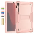 thumbnail image 1 of Case for Samsung Galaxy Tab S10 FE Plus 13.1" 2025 SM-X620/SM-X626/SM-X626B, Heavy Duty Shockproof Rugged Case with Stylus Holder & Built-in Stand Cover for Kids Girls Boys, Rosegold, 1 of 8