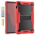 thumbnail image 1 of Case for Samsung Galaxy Tab S10 FE Plus 13.1" 2025 SM-X620/SM-X626/SM-X626B, Heavy Duty Shockproof Rugged Case with Stylus Holder & Built-in Stand Cover for Kids Girls Boys, Red, 1 of 8