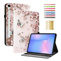 Case for Samsung Galaxy Tab S10 FE Plus 13.1" 2025 SM-X620/SM-X626/SM-X626B, Slim Kickstand PU Leather Pattern Card Slots Elastic Band Stylus Slot Protective Heavy Duty Protection Folio Cover - A