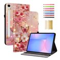 thumbnail image 1 of Case for Samsung Galaxy Tab S10 FE Plus 13.1" 2025 SM-X620/SM-X626/SM-X626B, Slim Kickstand PU Leather Pattern Card Slots Elastic Band Stylus Slot Protective Heavy Duty Protection Folio Cover - E, 1 of 7