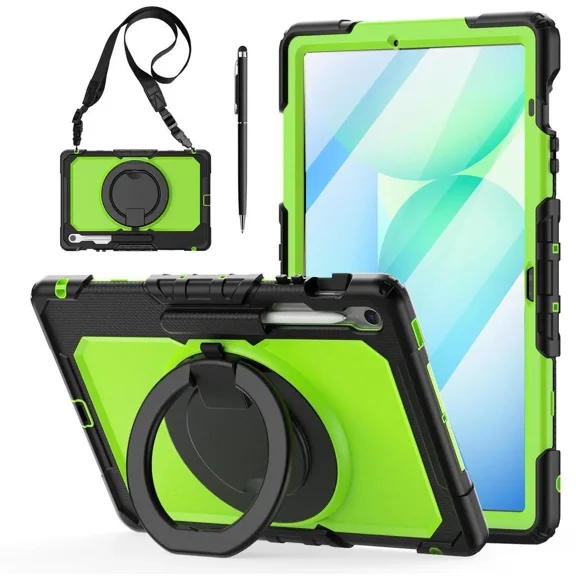 Case for Samsung Galaxy Tab S10 FE Plus 13.1 inch 2025 SM-X620/X626B/X626 with Screen Protector Pen Holder Stand Hand Strap Shoulder Strap | Heavy Duty Shockproof Cover