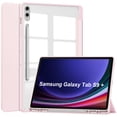 thumbnail image 1 of Case for Samsung Galaxy Tab S10 Plus 12.4" 2024 with [S Pen Holder], [Tri-Fold Flip Kickstand] Shockproof Protective Transparent Clear Back Tablet Cover with Auto Wake/Sleep, Rosegold, 1 of 8