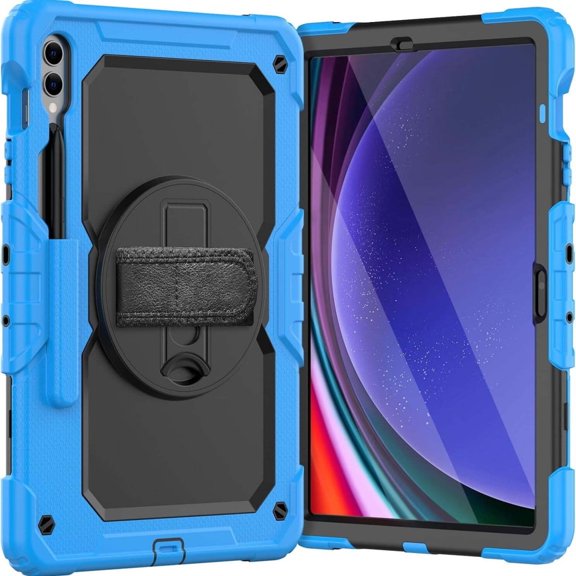Case for Samsung Galaxy Tab S10 Plus 12.4 Inch 2024/S9 FE Plus/S9 Plus 2023, Heavy Duty Shockproof Protective Case with Screen Protector, 360° Rotating Stand, Hand/Shoulder Strap