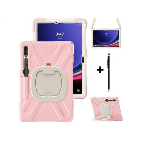 Case for Samsung Galaxy Tab S10 Plus 2024 / S9 Plus 2023 / S9 FE Plus / S8 Plus 2022 / S7 FE 2021 / S7 Plus 2020 12.4 inch Protective Shockproof Cover with Rotating Stand and /Shoulder Strap