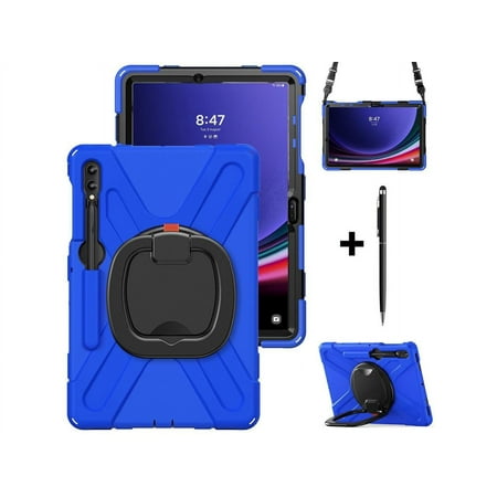 Case for Samsung Galaxy Tab S10 Plus 2024 / S9 Plus 2023 / S9 FE Plus / S8 Plus 2022 / S7 FE 2021 / S7 Plus 2020 12.4 inch Protective Shockproof Cover with Rotating Stand and /Shoulder Strap