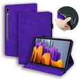 thumbnail image 1 of Case for Samsung Galaxy Tab S10 Plus/S9+/S8+/S7 FE/S7+ 12.4 inch, Multi-Angle Viewing Folio Stand Smart Shell Embossed Pattern PU Leather Cover with Auto Sleep/Wake Pencil Holder Card Slot Case,Purple, 1 of 6